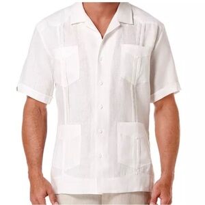 Cubavera beige Short Sleeve Shirt Small